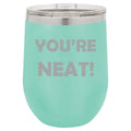 12 oz Double Wall Vacuum Insulated Stainless Steel Stemless Wine Tumbler with Lid I5777