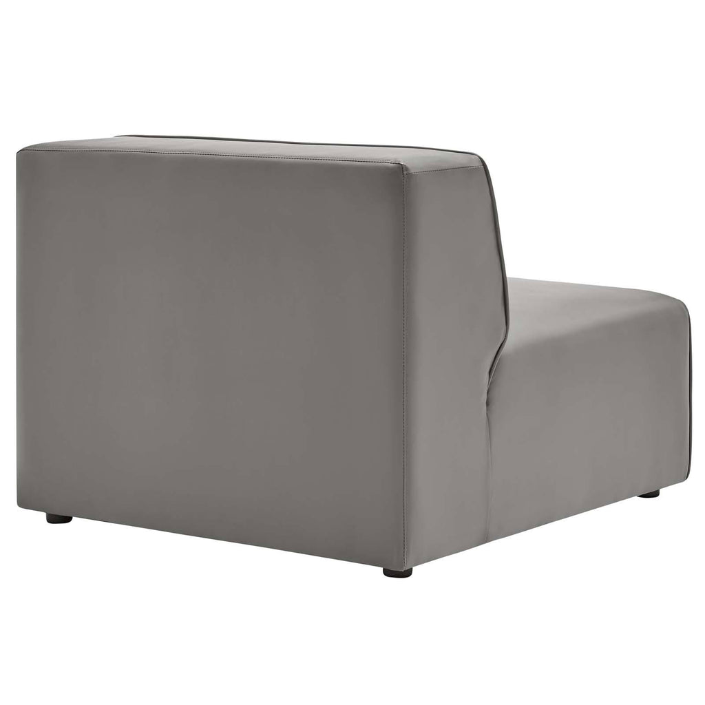 Gray Vegan Leather Armless Chair M4886