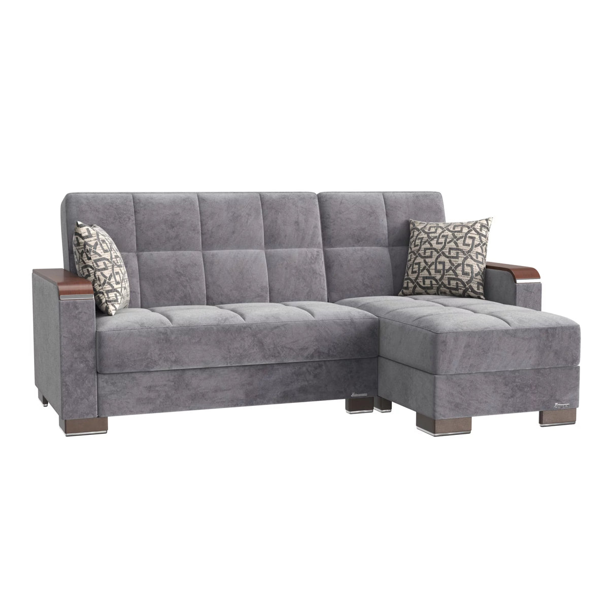Microfiber Gray Sectional O3569