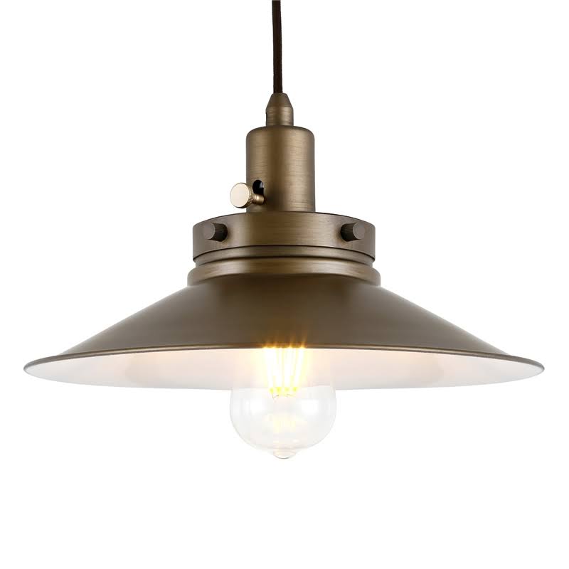 Brushed Brass Wide Brim Floor Lamp with Pulley System D5311