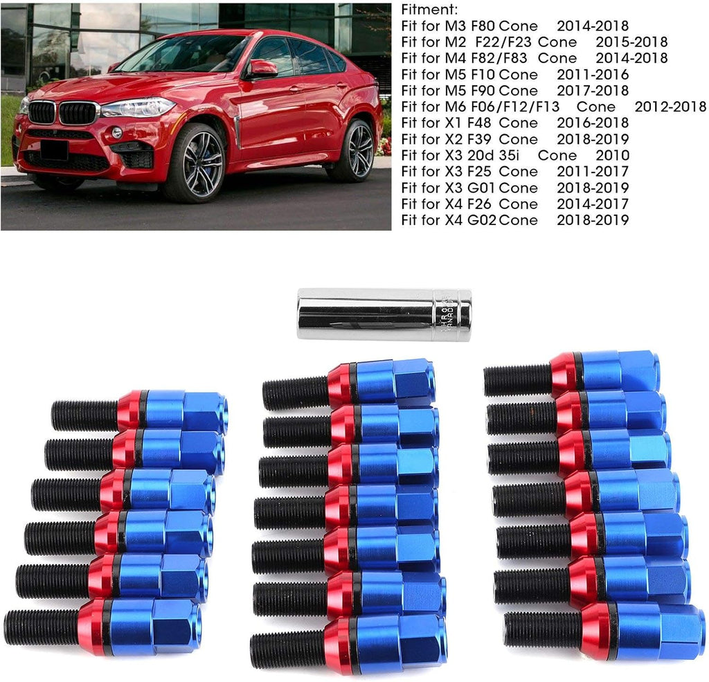 M14x1.25 Blue Tuner Style Wheel Lug Bolts B2376