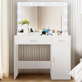 White Vanity Table with Light and Mirror B765