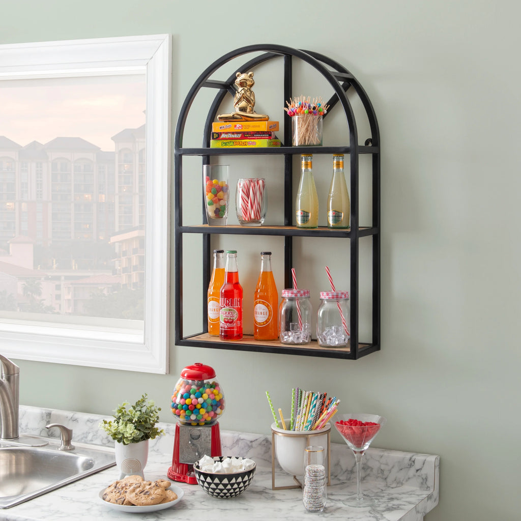 Gold Hanging Wall Shelf B427