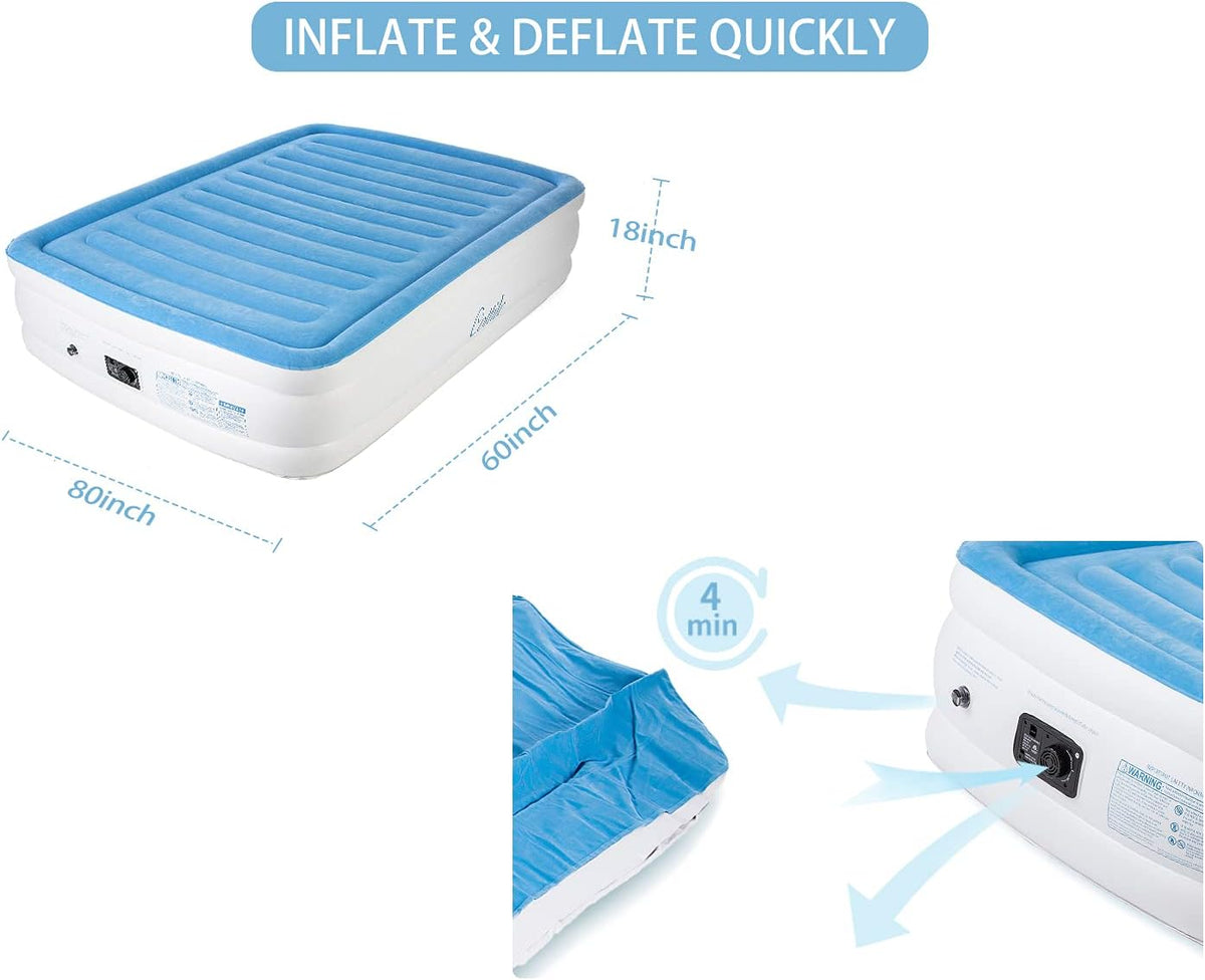 Air Mattress with Electric Internal Pump, Twin 75x40x18 V142