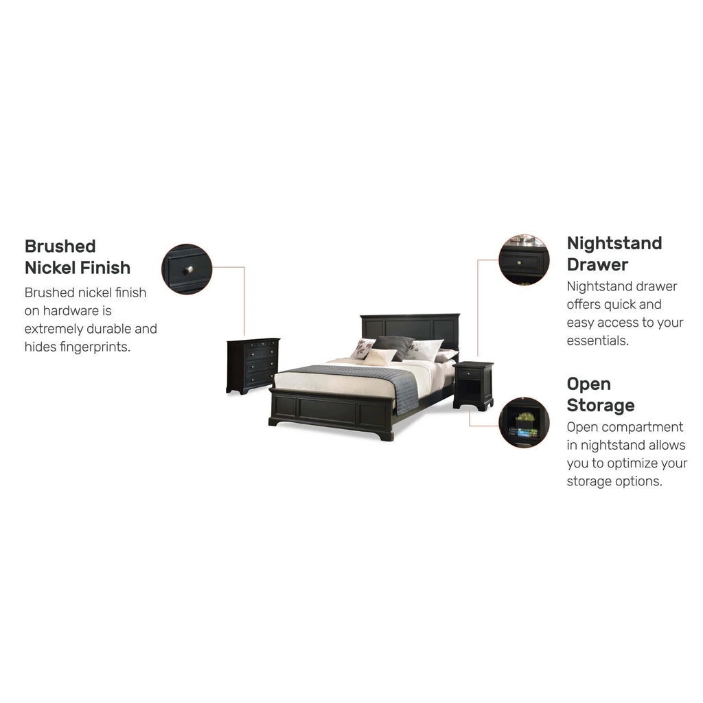 Ebony Queen Bedroom Set with Nightstand K9406