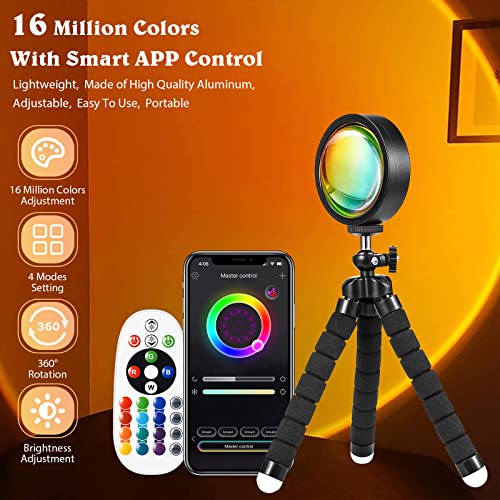 Multiple Colors APP Remote Control 360 Rotation LED Sunset Projection Lamp W5405