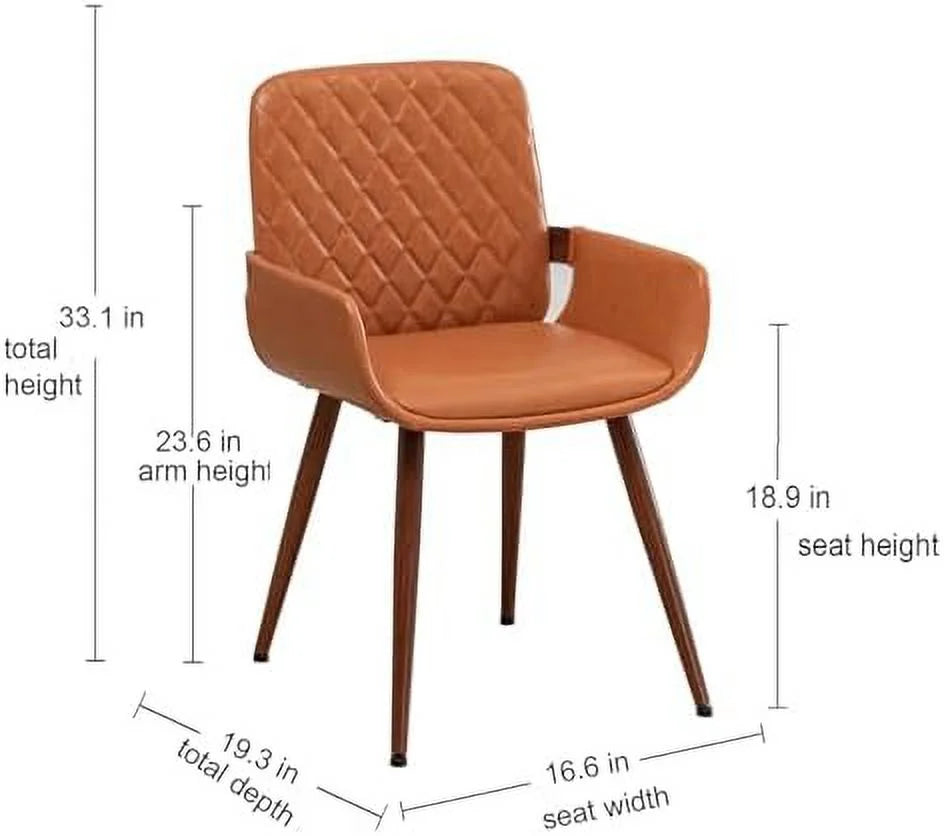 Mid Century Modern Faux Leather Dining Chairs Set of 2 X215490