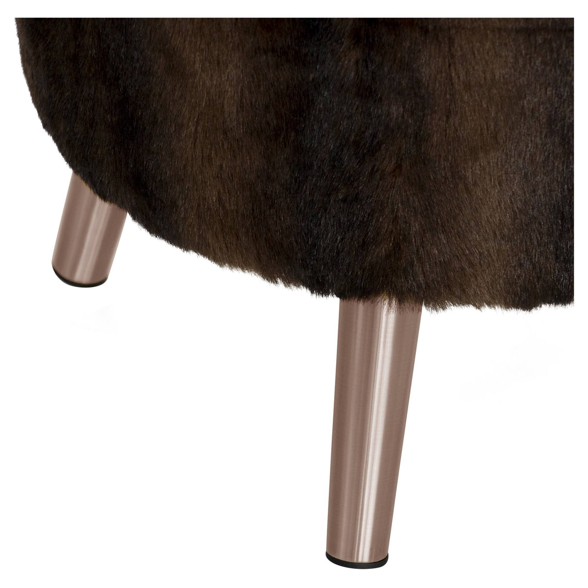 Sable Brown Round Ottoman with Splayed Legs N461876