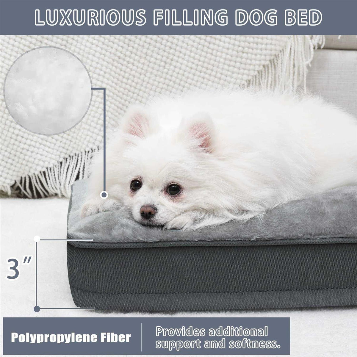 Waterproof Plush Dog Bed with Removable Washable Cover G416