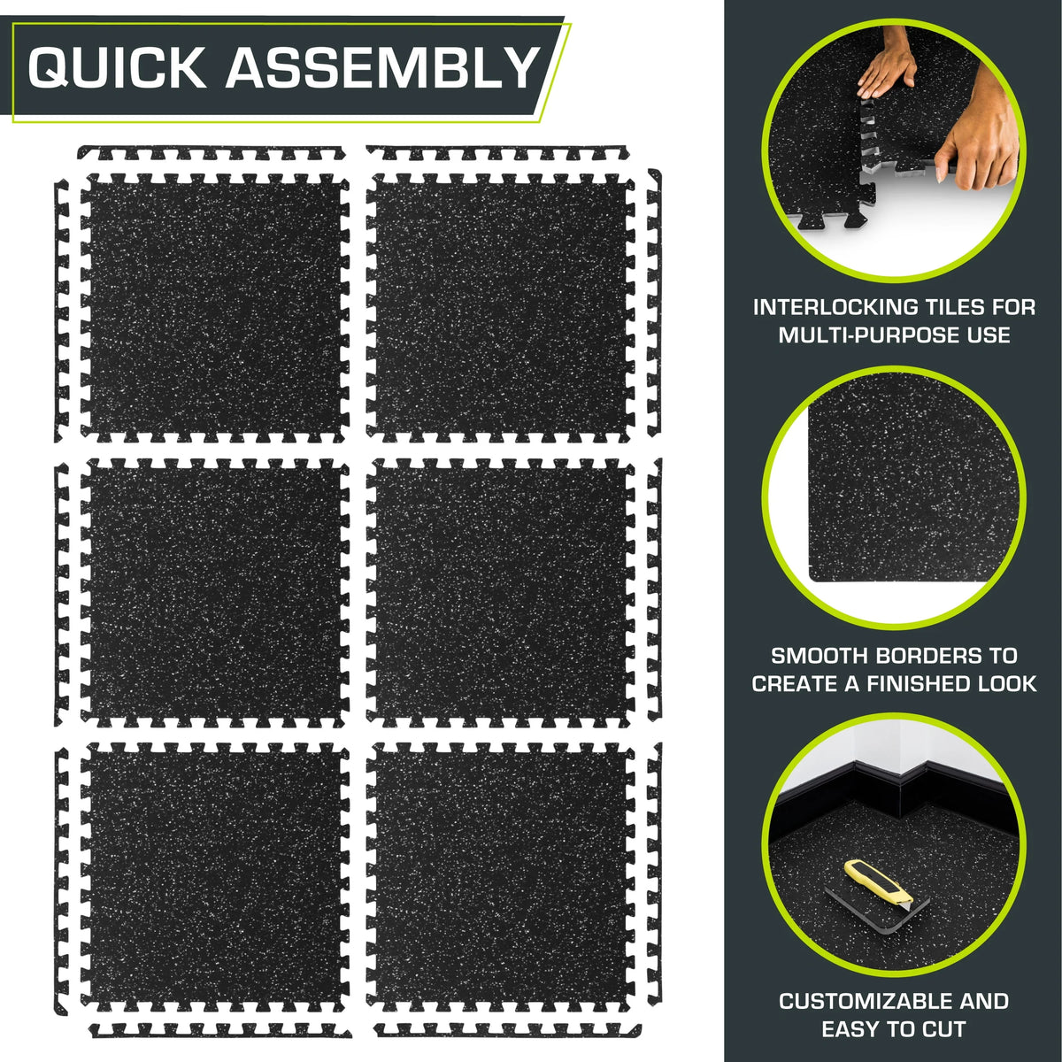 Blue 3/4-in Exercise Puzzle Mat 6 Tiles Q37210