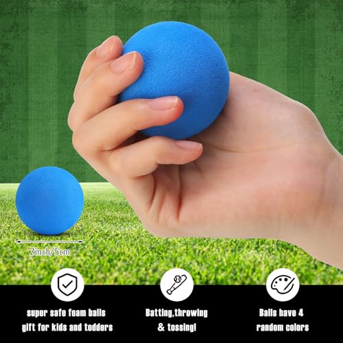 4 Pcs Foam Baseball Bat and Soft Baseballs T Ball Set U726818