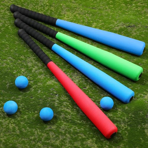 4 Pcs Foam Baseball Bat and Soft Baseballs T Ball Set U726818