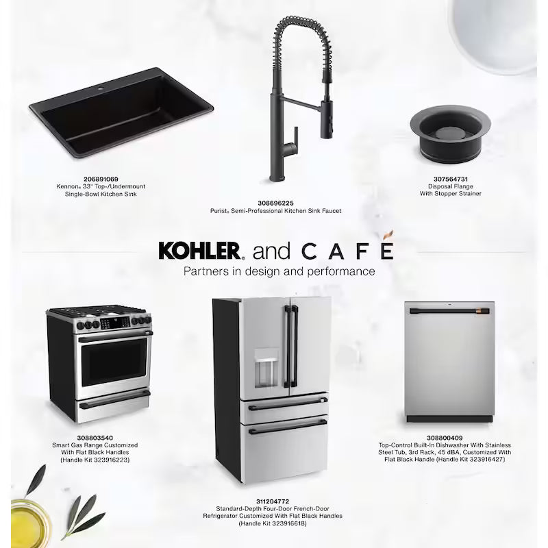 Flat Black Gas Cooktop Knob Kit N578