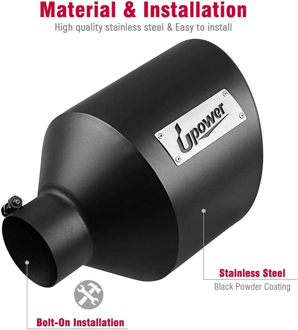 Black Long Stainless Steel Bolt-On Exhaust Tips I93612