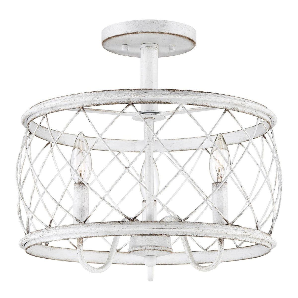 Antique White Semi Flush Mount Light E836924