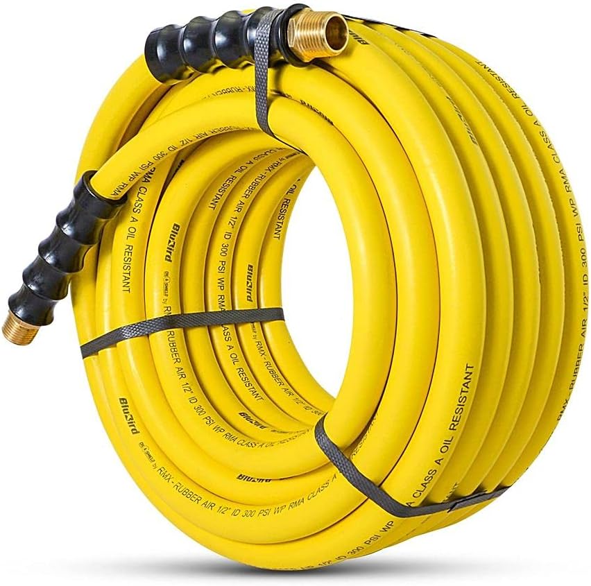 1/2" x 100' Class A Rubber Air Hose with Brass Fittings A74324