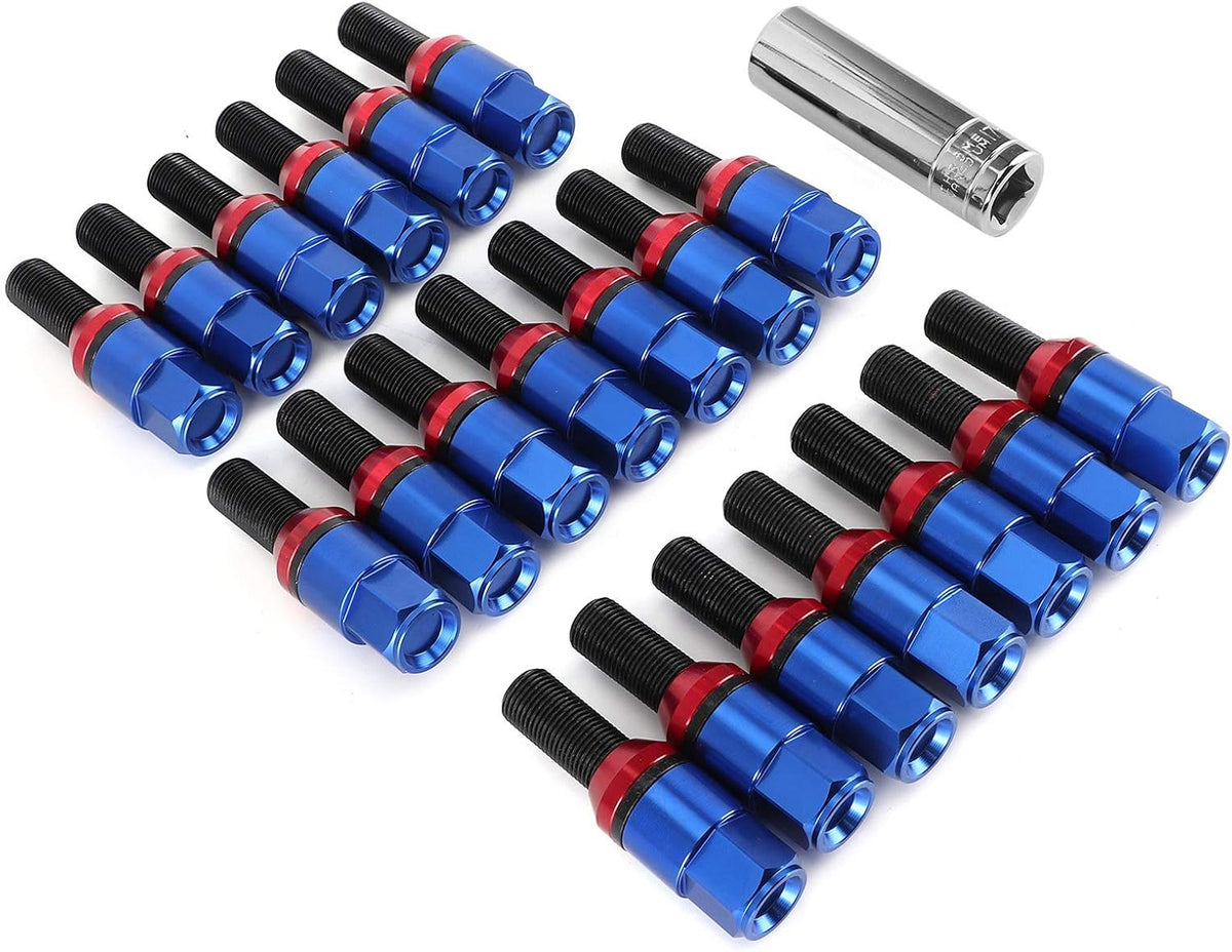 M14x1.25 Blue Tuner Style Wheel Lug Bolts B2376