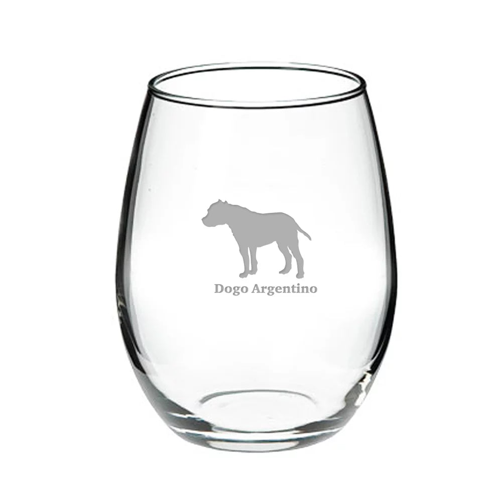 Dogo Argentino Stemless Red Wine Glass K7500