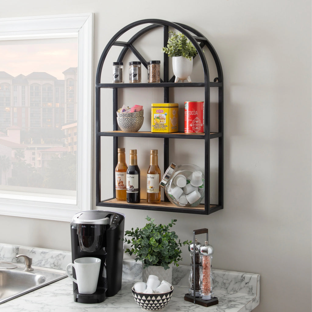 Gold Hanging Wall Shelf B427
