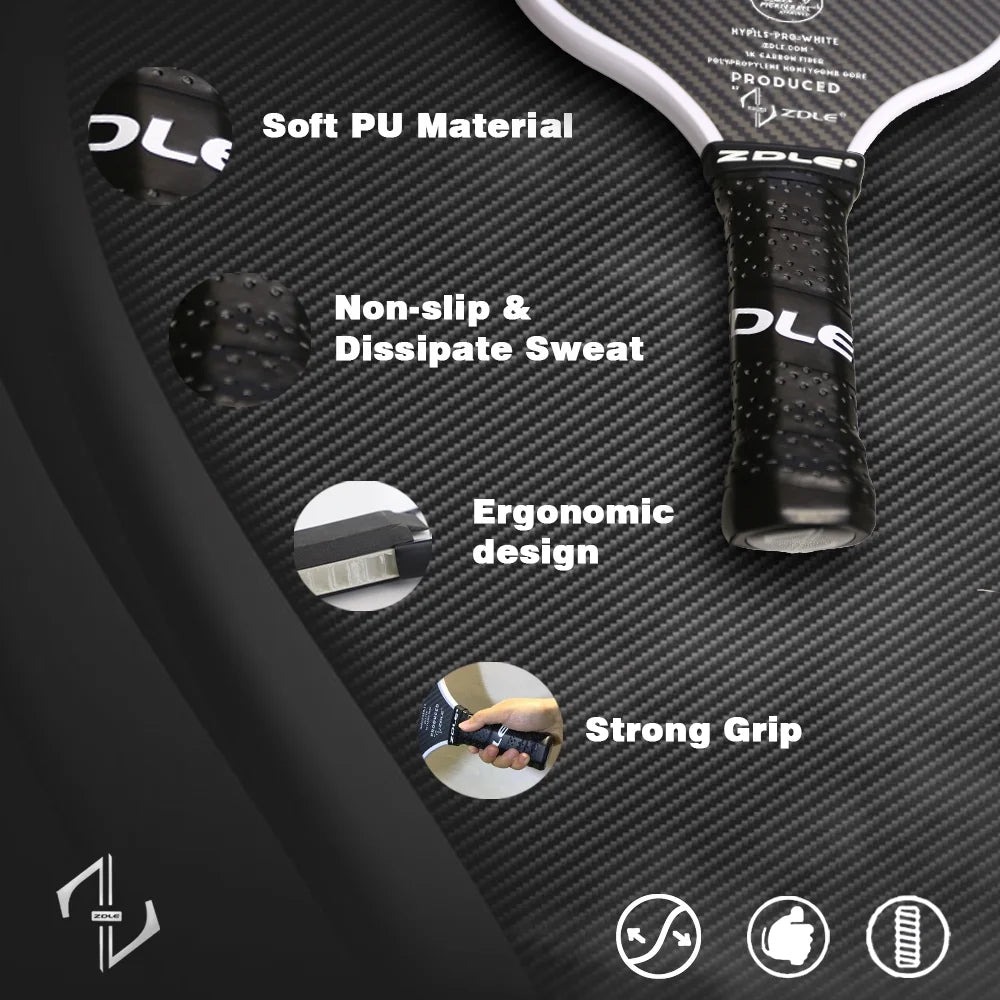 Graphite Pickleball Paddle Set with 3K Carbon Fiber Polymer Honeycomb Core I206