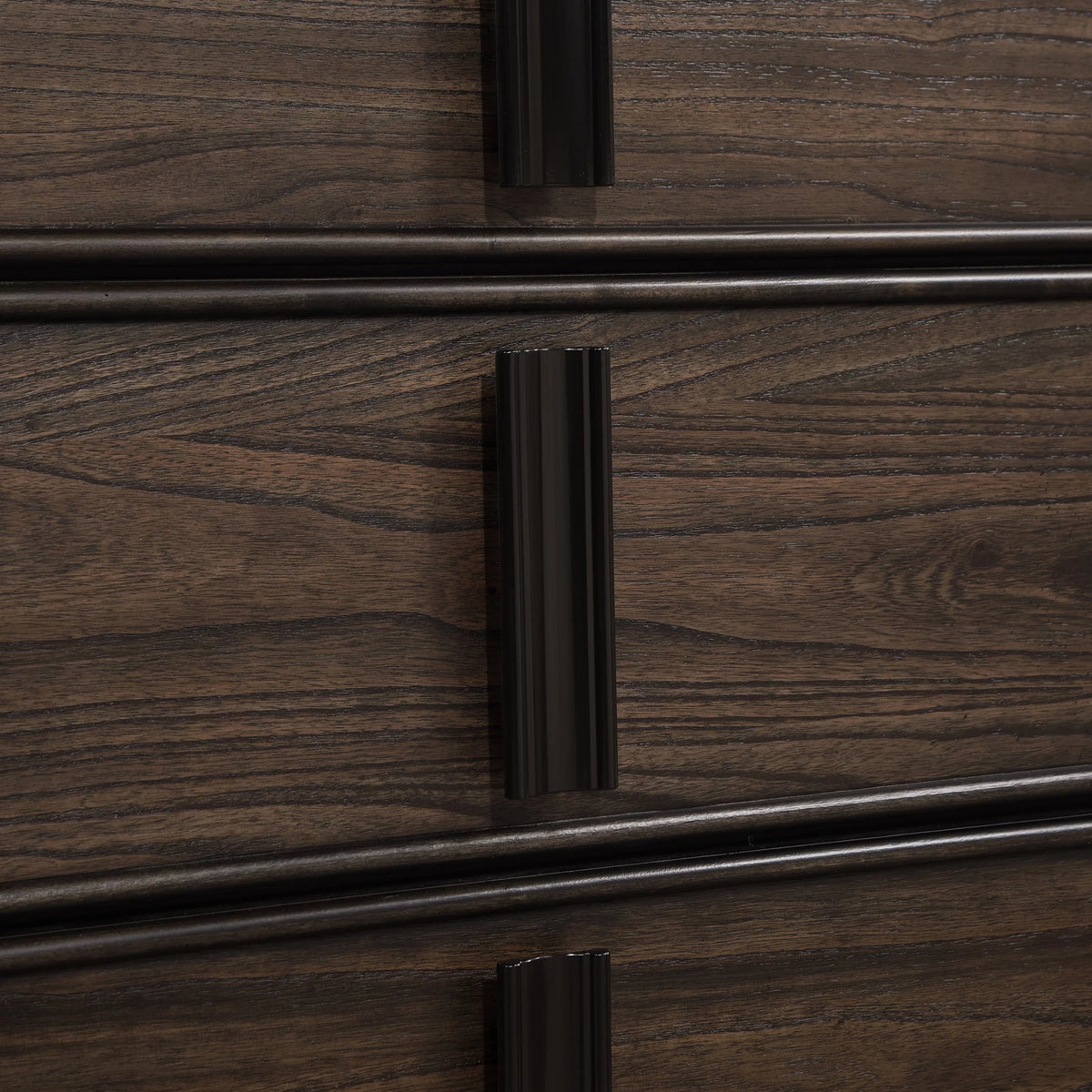 Contemporary Wood 5-Drawer Chest in Dark Brown N17176