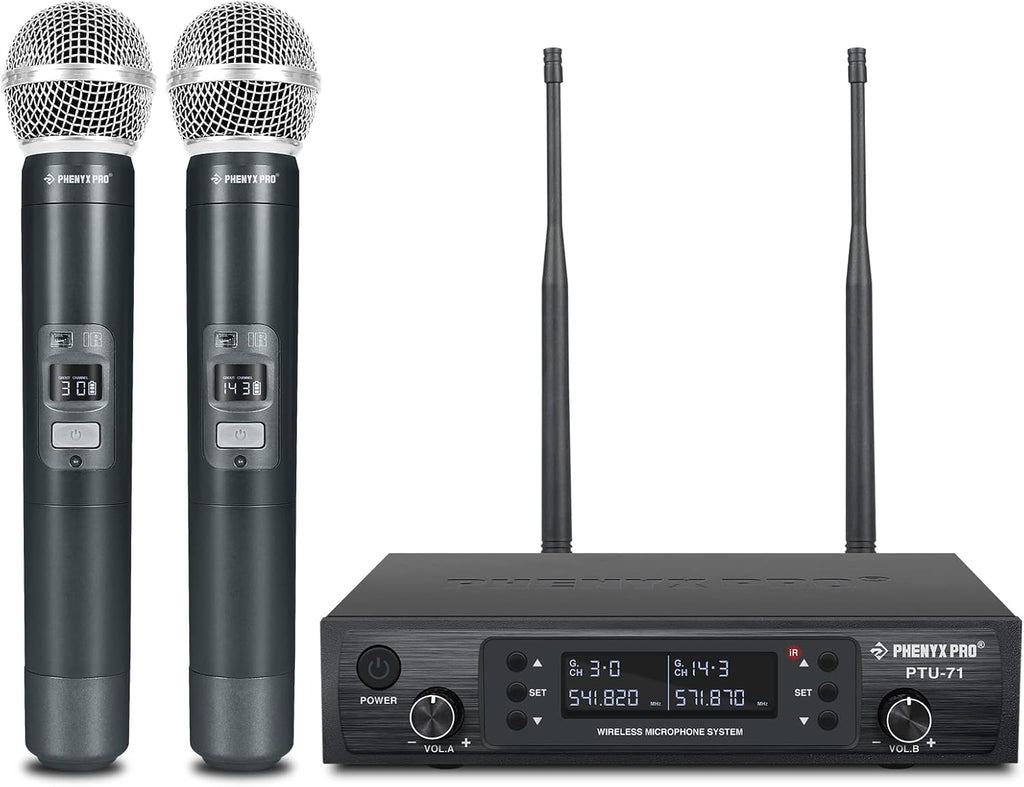 Dual Handheld Wireless Microphone System, 2x100 Channels S50557