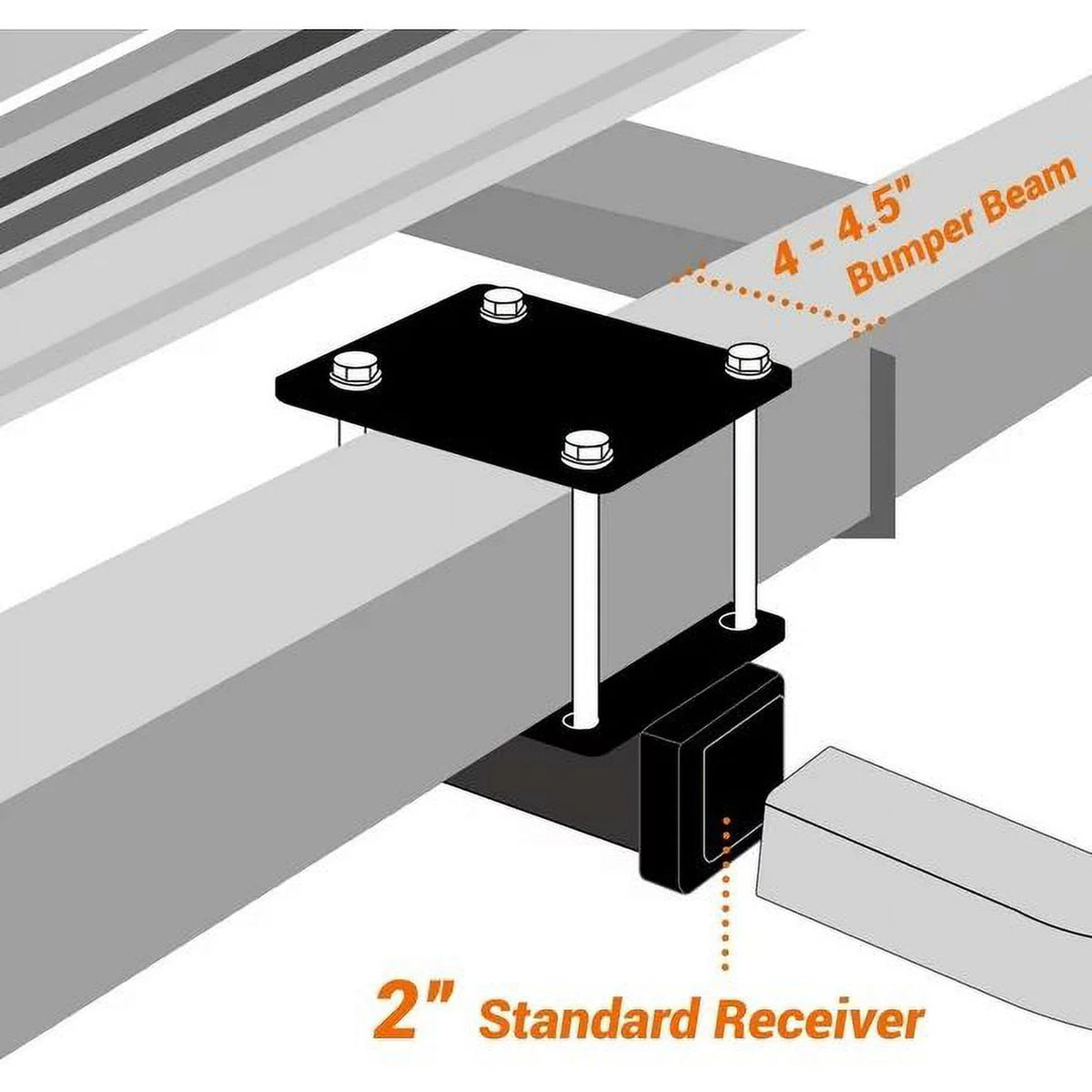 2 Receiver Trailer Bumper Hitch Adapter U918447