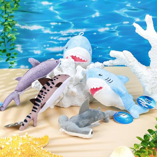 16 Sets Mini Shark Stuffed Animal Plush G834