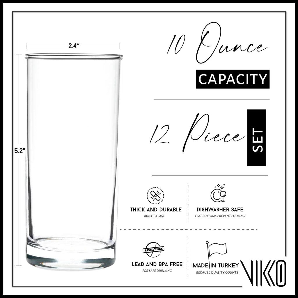 Set of 12 10 Ounce Drinking Glasses U102111