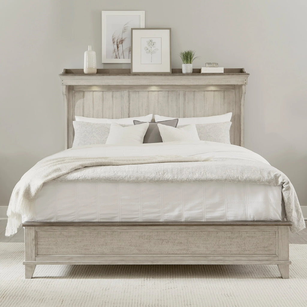 Queen Mantle Bed in Weathered Linen B6311
