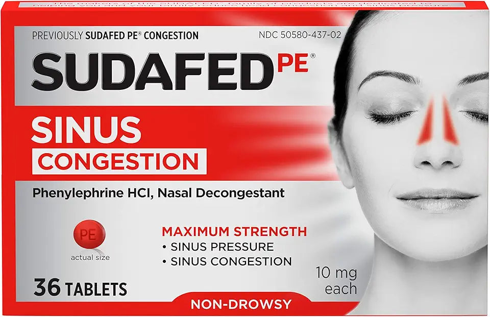 Non-Drowsy Nasal Decongestant Tablets 36 ct Pack of 2 R561
