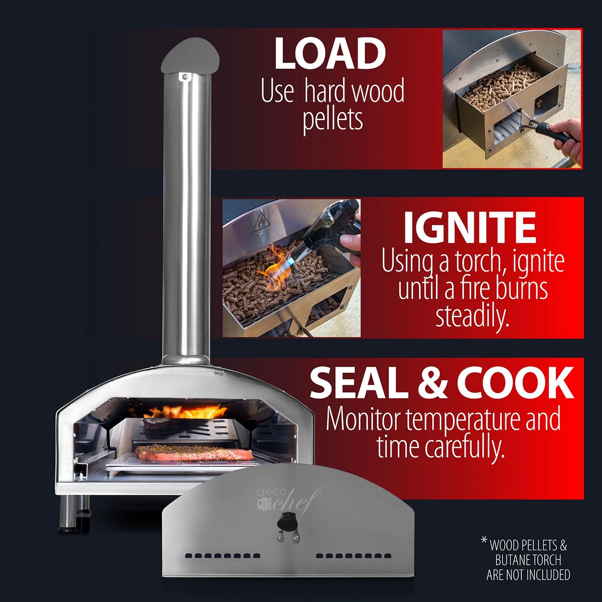 Portable Stainless Steel Outdoor Pizza Oven with 13 Pizza Stone (Black) T216740