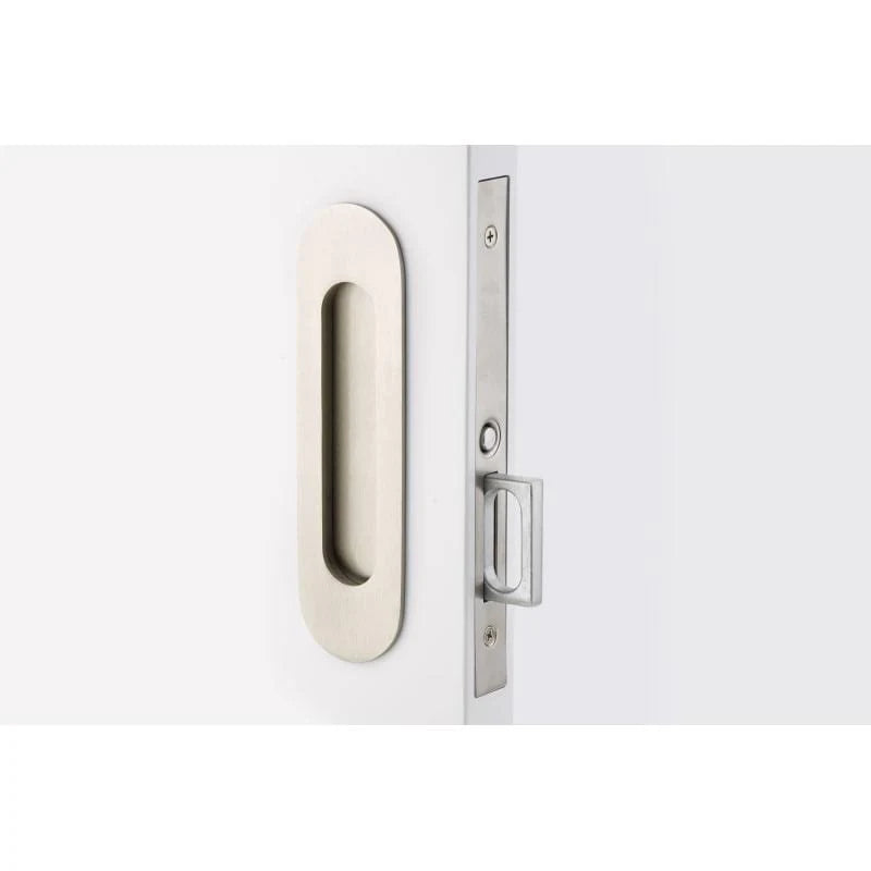 Narrow Oval Tall Passage Pocket Door Pull Satin Nickel Sliding Door Hardware S765951