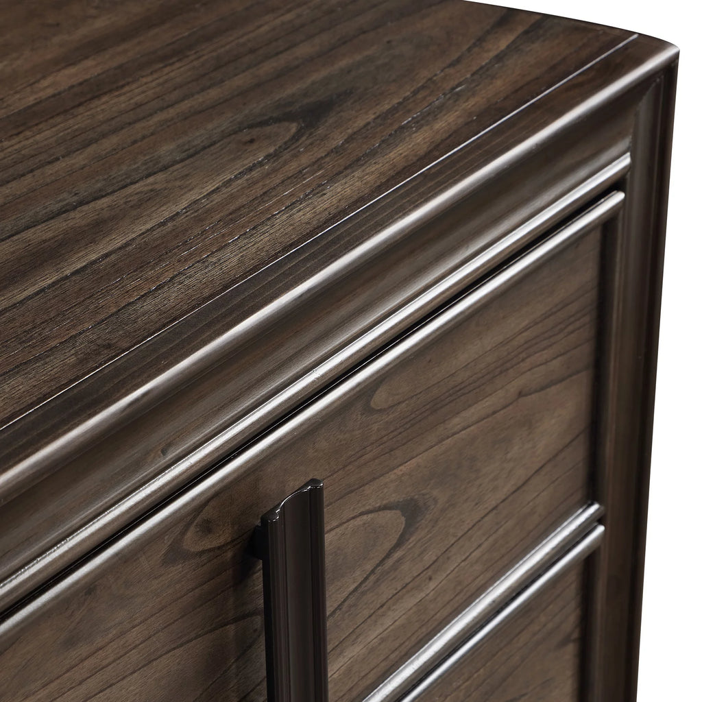 Contemporary Wood 5-Drawer Chest in Dark Brown N17176