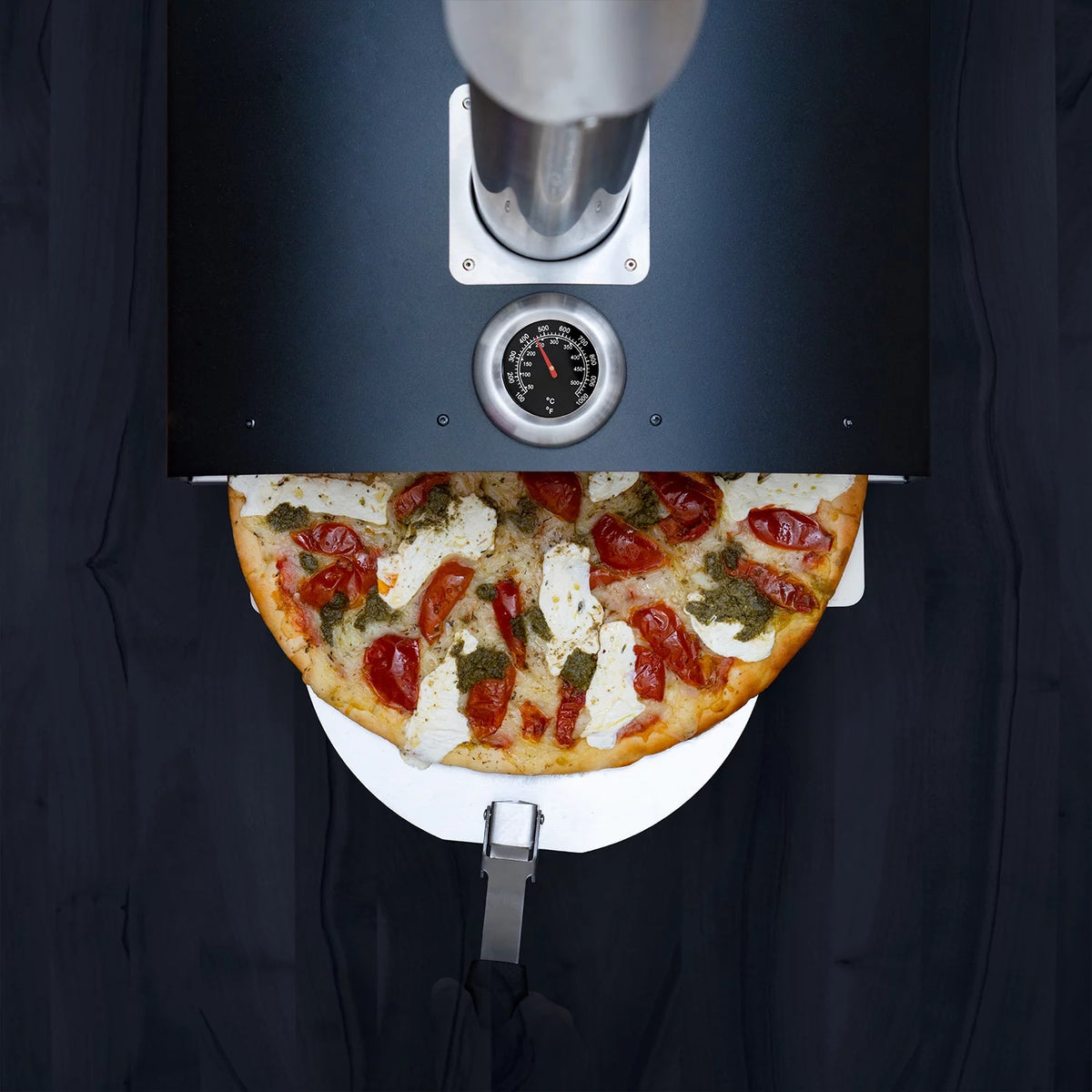 Portable Stainless Steel Outdoor Pizza Oven with 13 Pizza Stone (Black) T216740