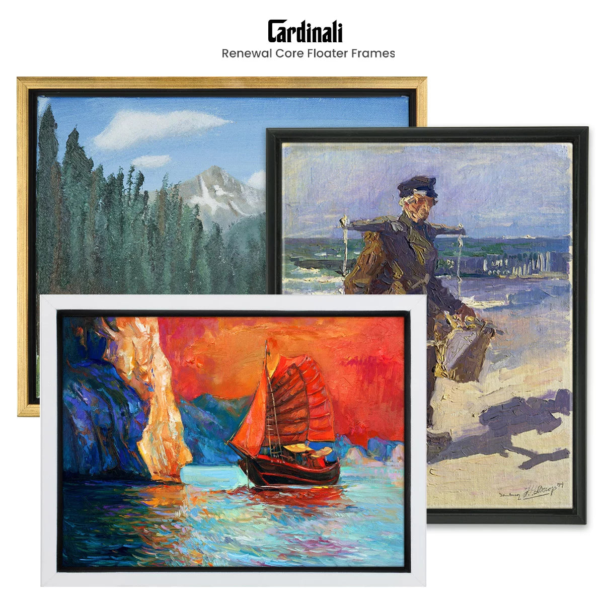 3 Pack 12x12 White Floater Frames X389