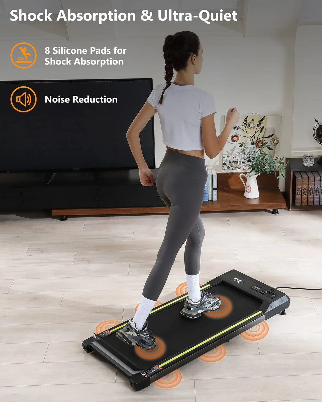 Black Portable Under Desk Treadmill K769556