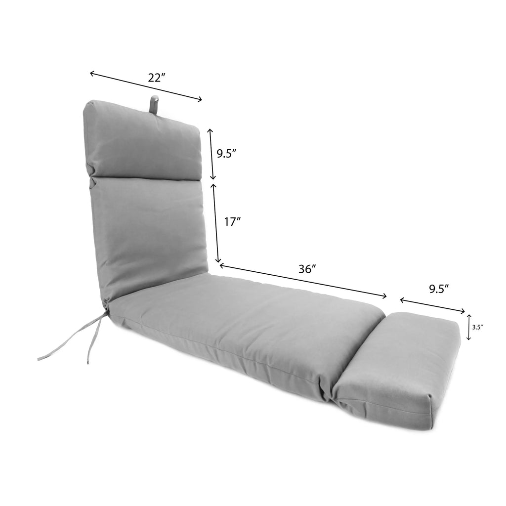 Grey Floral Rectangular Outdoor Chaise Lounge Cushion W16694