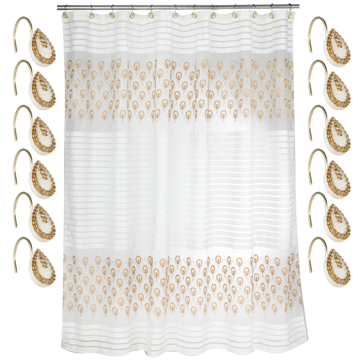 Shower Curtain and Hooks Set X289