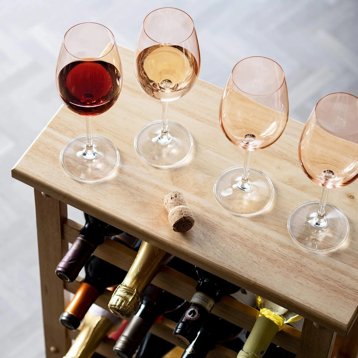 Stemmed Wine Glasses Set Of 4 12Oz Q739105